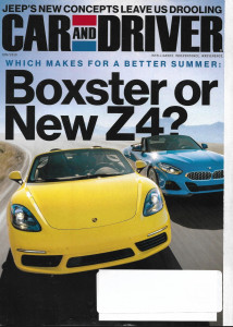 CAR & DRIVER 2019 JUNE - BOXSTER OR Z4, JEEP CONCEPTS, KIA TELLURIDE SX AWD